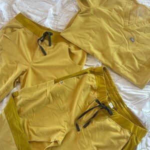 FIGS Ochre Yellow V-Neck Scrub Top